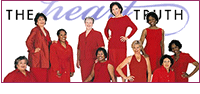 Group of women wearing red dresses.