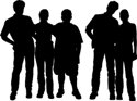 Silhouettes of people