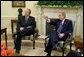 President George W. Bush meets with Sen. Dean Barkley, I-Minn., in the Oval Office Tuesday, Nov. 12, 2002. White House photo by Paul Morse