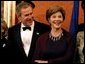 President George W. Bush and Mrs. Bush attend a dinner for NATO leaders hosted by the Czech Republic at Prague Castle in Prague, Czech Republic, Nov. 20. White House photo by Paul Morse