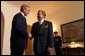 Czech Republic President Vaclav Havel greets President George W. Bush at Prague Castle in Prague, Czech Republic, Wednesday, Nov. 20. White House photo by Paul Morse