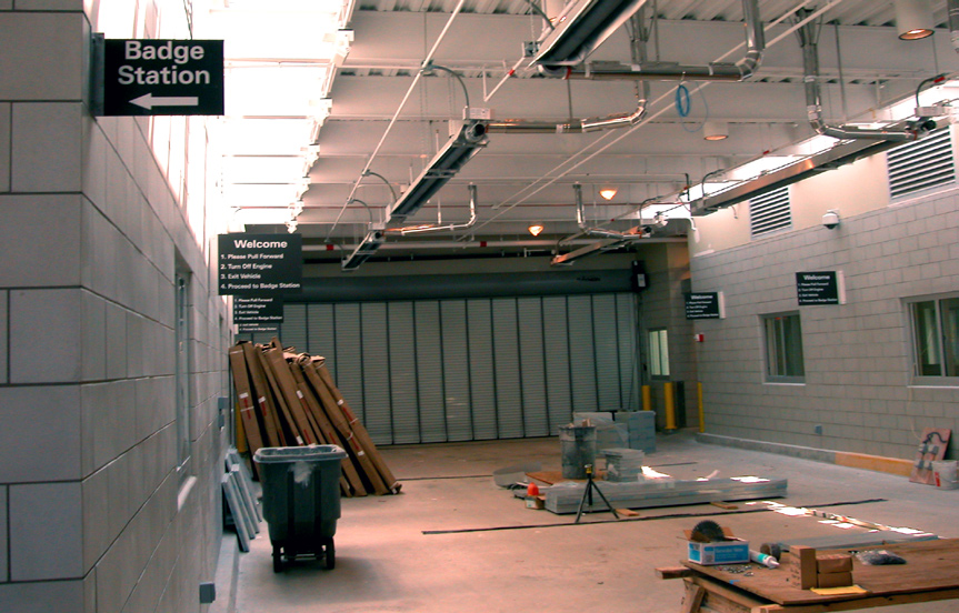 Interior of the vehicle inspection portion of the center, Bldg. 66A