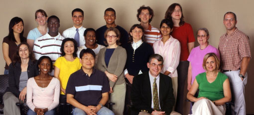 Click to see enlarged photo of Genetics and Genomics Branch group photo, and name of each individual.