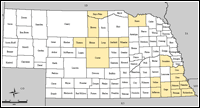 Map of Declared Counties for Disaster 1706