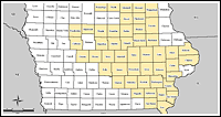 Map of Declared Counties for Disaster 1688