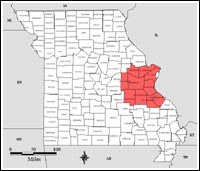 Map of Declared Counties for Disaster 1328