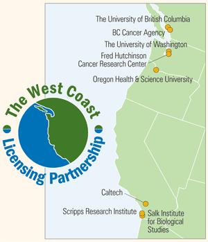 West Coast Licensing Partnership map
