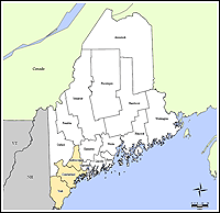 Map of Declared Counties for Disaster 1788