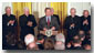 President Bush welcomes Catholic leaders to White House.