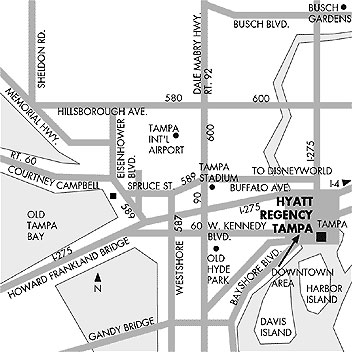 Hyatt Regency Hotel - Tampa Map.