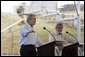 President George W. Bush and President Lula of Brazil discuss biofuel technology during a joint press conference at Petrobras Transporte S.A. Facility Friday, March 9, 2007, in Sao Paulo, Brazil. "And so I'm very much in favor of promoting the technologies that will enable ethanol and biodiesel to remain competitive, and therefore, affordable to the people in our respective countries and around our neighborhoods," said President Bush. White House photo by Paul Morse