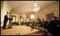 President George W. Bush addresses guests in the East Room of the White House Thursday, May 4, 2006, during a celebration of the National Day of Prayer. White House photo by Eric Draper