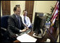 Outgoing White House Press Secretary Scott McClellan and his brother Medicare and Medicaid Services Administrator Mark McClellan answer questions on,"Ask The White House," Wednesday, May 10, 2006. White House photo by Eric Draper