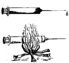 Burn used needles