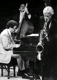 Mr. Taylor performing with a quartet featuring Gerry Mulligan on baritone saxophone