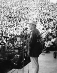 performing for a crowd of soliders in 1969