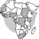 Map of African countries with vhf cases 1998