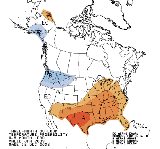 Latest 90 Day Temperature Outlook