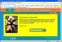 Screen capture of Quiz for Teens with Diabetes