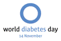 Graphic image of World Diabetes Day logo, 14 November