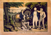 George Washington with a small group of soldiers