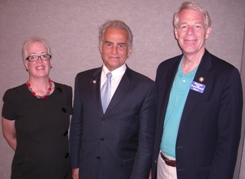 Image: Human Services and Education Steering Committee Chair Dickinson (far right) with Director Mangano and NACo Associate Legislative Director Sanz.