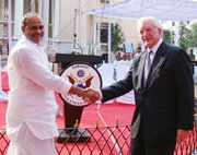 Ambassador Mulford with A. P. Chief Minister Y.S. Rajasekhara Reddy at the Inauguration of the U.S. Consulate in Hyderabad, October 24, 2008