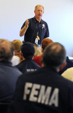 Briefings for Preliminary Damage Assessments take place at the JFO in Arkansas. Jocelyn Augustino/FEMA