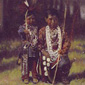 Native American man and child