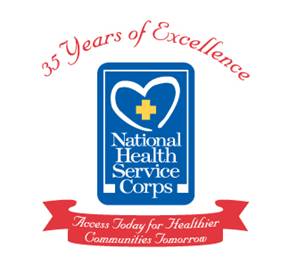 N H S C  Logo, 35 Years of Excellence, Access Today for Healthier Communities Tomorrow