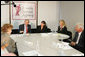 President George W. Bush participates in a roundtable discussion on Housing Counseling, Tuesday, July 1, 2008, at Family Service Agency Inc. in North Little Rock, Arkansas. White House photo by Joyce N. Boghosian