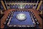 President George W. Bush and the G20 leaders and delegates attend the Summit on Financial Markets and the World Economy Saturday, Nov. 15, 2008, at the National Building Museum in Washington, D.C. White House photo by Joyce N. Boghosian