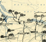 Detail of a map of the Twelfth Army Group on June 6, 1944.
