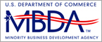 Logo for the The Minority Business Development Agency (visit mbda.gov)...
