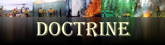 Header:  Doctrine - photos of firecrews and fire.