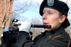 U.S. Army Sgt. 1st Class Melissa Dyer-Dewitt, a fifer with the 3rd U.S. Infantry Regiment's Fife and Drum Corps, marches down Sheridan Avenue, Jan. 9, 2009, on Fort Myer, Va., in preparation for President-elect Barack Obama’s inaugural parade Jan. 20 in Washington, D.C.