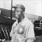 Jackie Robinson, in Kansas City Monarchs uniform, 1945.