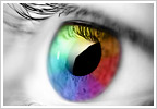 Eye reflecting colors