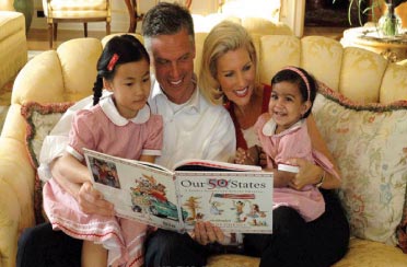 Governor and First Lady Huntsman reading