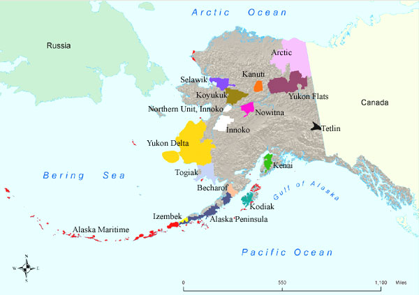 Clickable map of Alaska National Wildlife Refuges