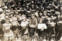 1919-6B. Hoover's food relief efforts during WWI saved  15-20 million European children.