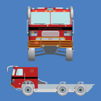 Diagram of firetrucks
