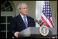 President George W. Bush addresses his remarks on the economy Friday morning, Oct. 10, 2008, in the Rose Garden at the White House. President Bush said that he understands that the startling drop in the stock market over the past few days has been a deeply unsettling period for the American people, but they need to know that the United States government is acting, and will continue to act to resolve this crisis and restore stability to our markets. White House photo by David Bohrer