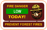 image of a sign showing the fire danger rating.