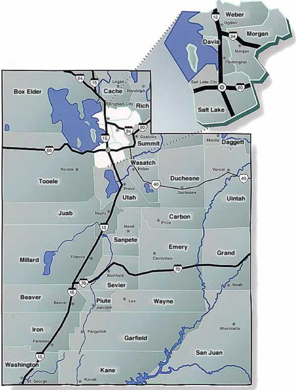 Utah Counties Map