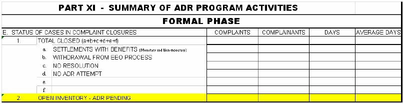 Form 462 Part XI Section E2 - described in this section of the manual