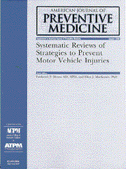 picture of the cover of the American Journal of Preventive Medicine, topic Systematic Reviews of Strategies to Prevent Motor Vehicle Injuries, 1999