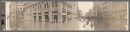 Panoramic view of the 1907 flood in Pittsburgh