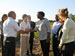 Photo of Rear Adm. Tim Ziemer, U.S. Malaria Coordinator, and Mrs. Laura Bush at the village of Mozal in Mozambique.