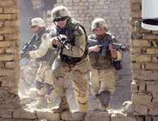 soldiers in combat